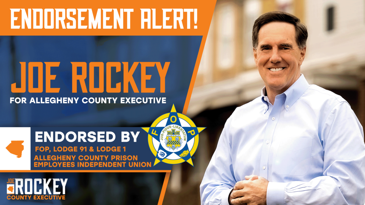 Rockey receives endorsement from police unions, unveils public safety proposal for Allegheny County